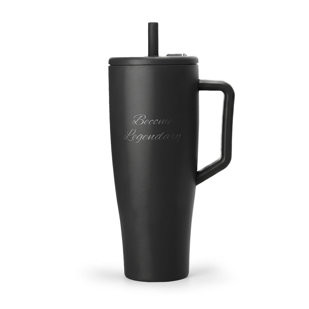 40oz Insulated Tumbler with Handle & Straw — Engraved Travel Mug
