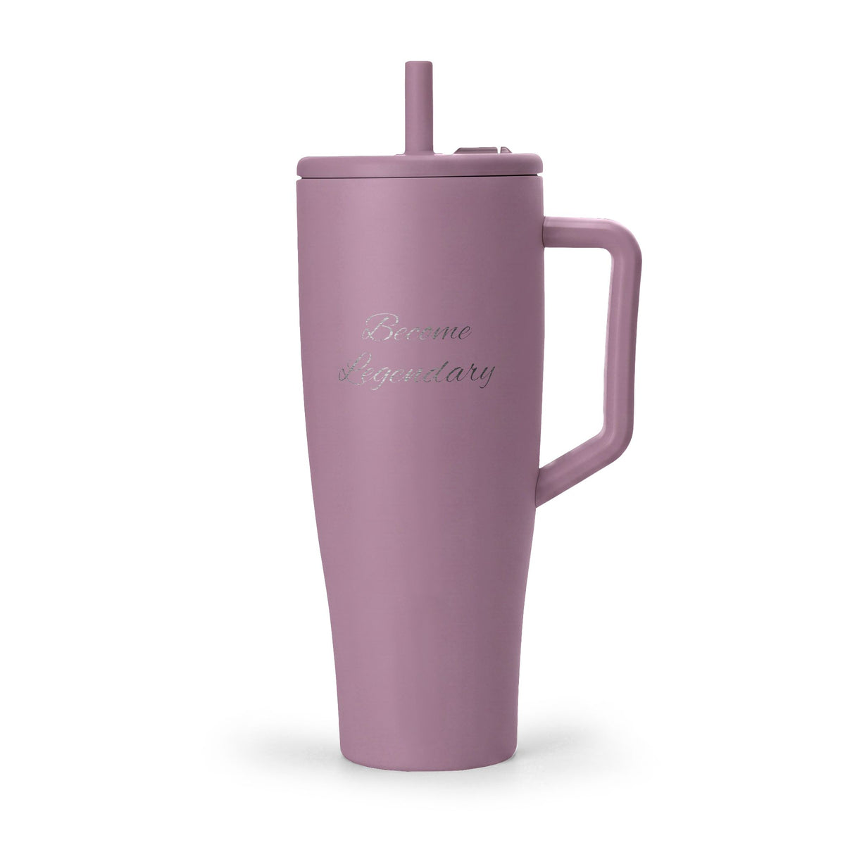 40oz Insulated Tumbler with Handle & Straw — Engraved Travel Mug