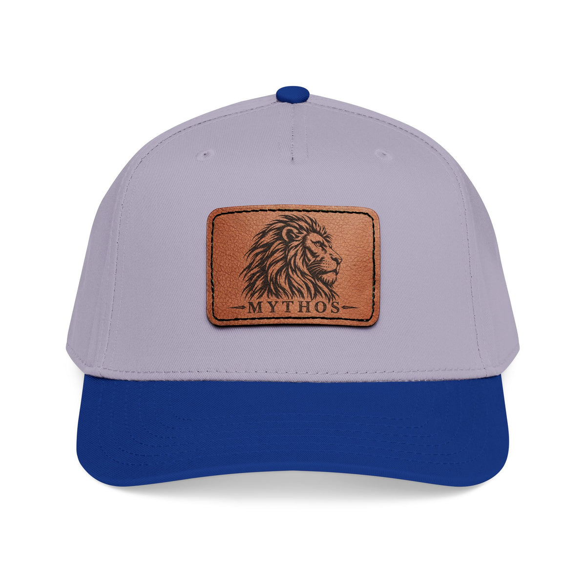 Leather Patch Lion Baseball Cap — Mid Profile Adjustable Hat