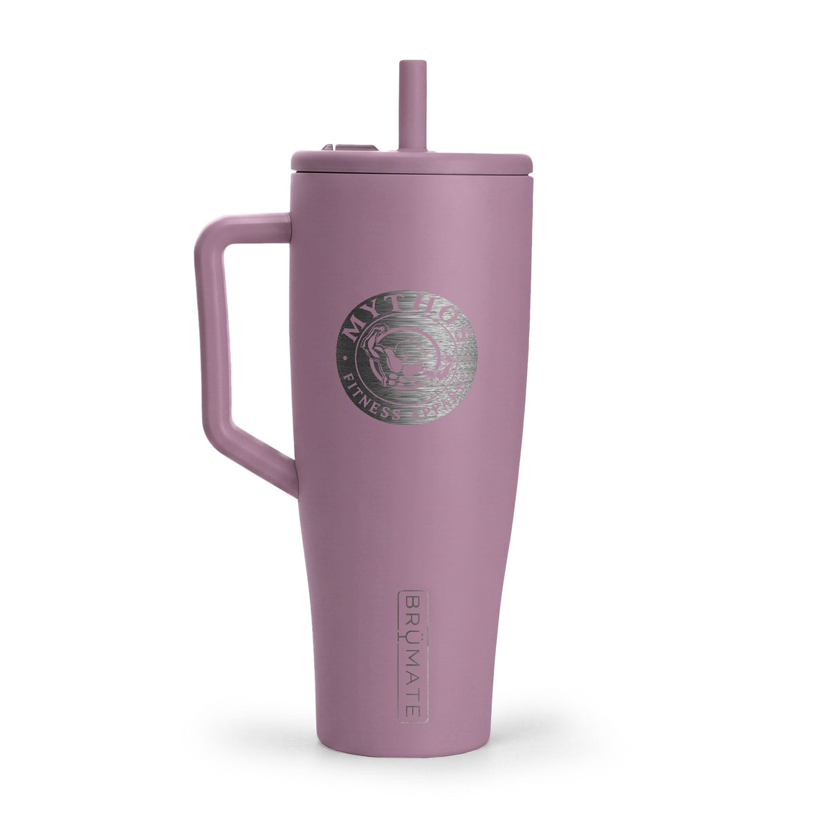 40oz Insulated Tumbler with Handle & Straw — Engraved Travel Mug