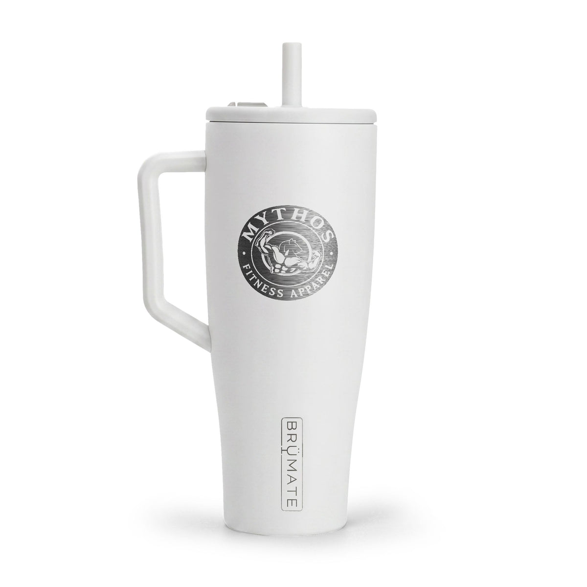 40oz Insulated Tumbler with Handle & Straw — Engraved Travel Mug