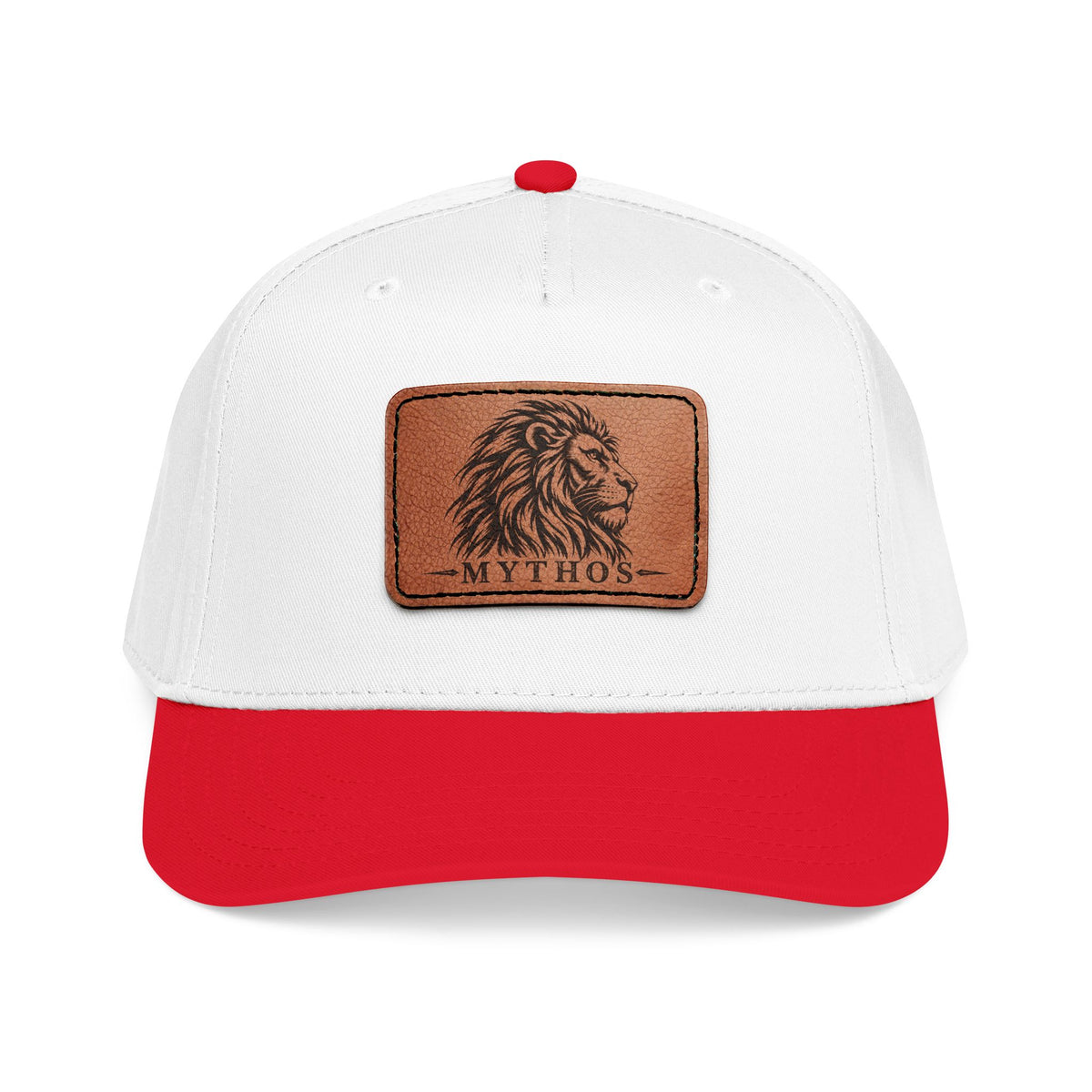 Leather Patch Lion Baseball Cap — Mid Profile Adjustable Hat