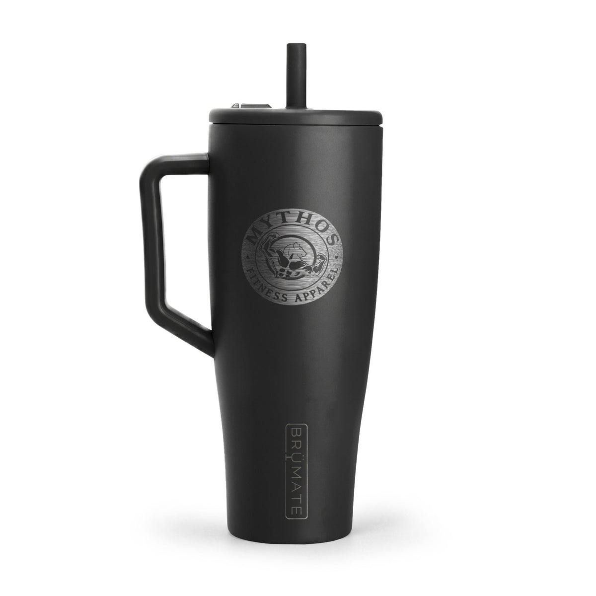 40oz Insulated Tumbler with Handle & Straw — Engraved Travel Mug