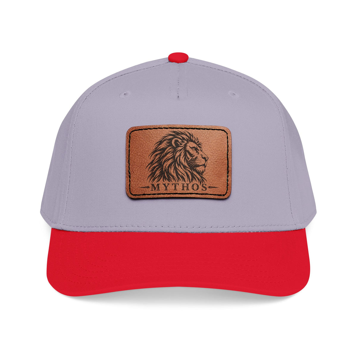 Leather Patch Lion Baseball Cap — Mid Profile Adjustable Hat