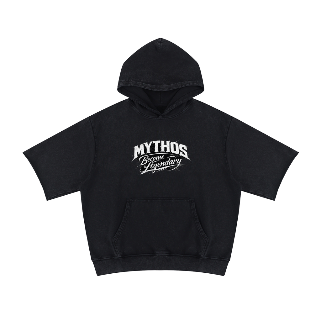 Unisex Mineral Wash Short Sleeve Hoodie Big Boy S