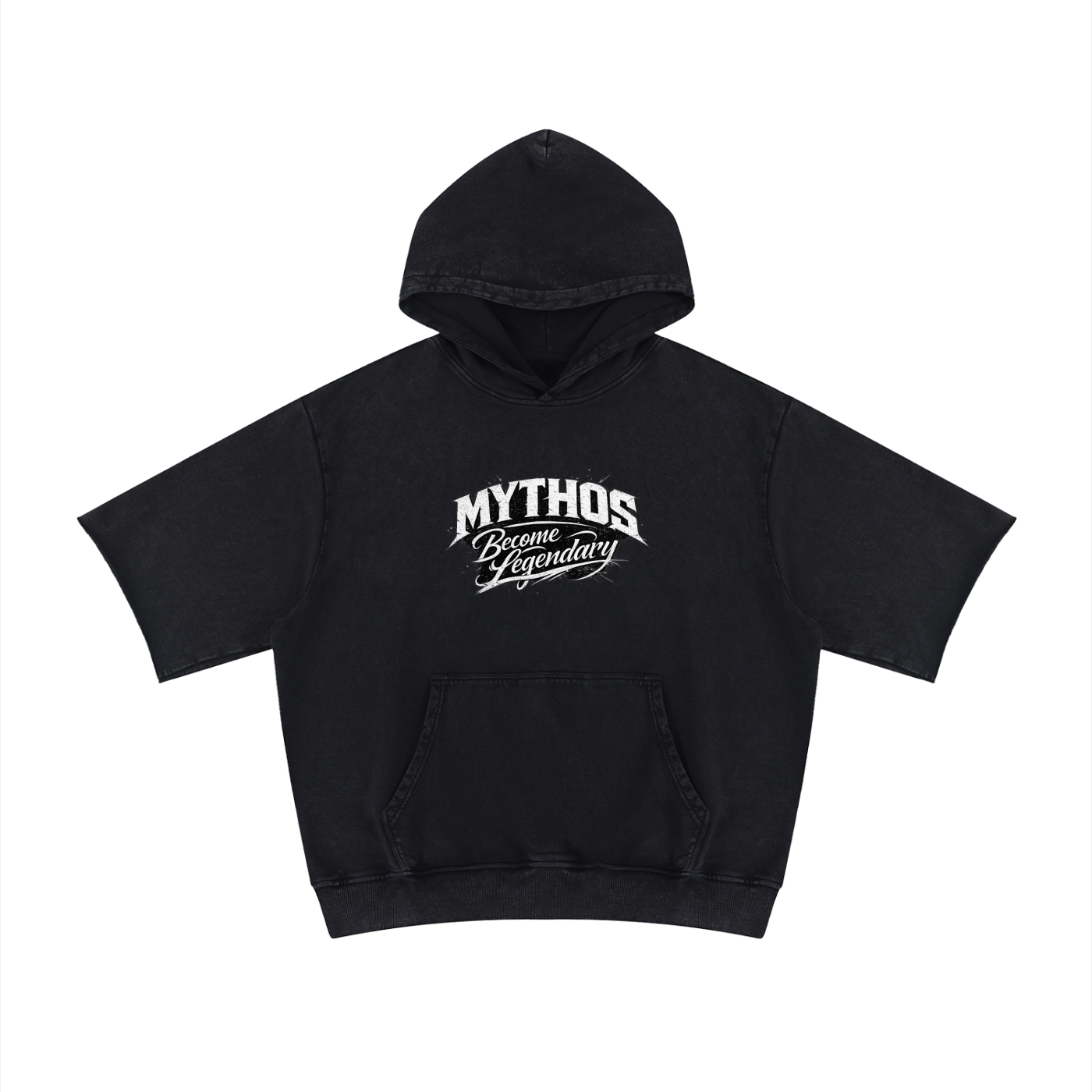 Unisex Mineral Wash Short Sleeve Hoodie Big Boy S