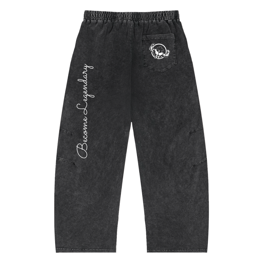 Snow Wash Drawstring Cotton Pants