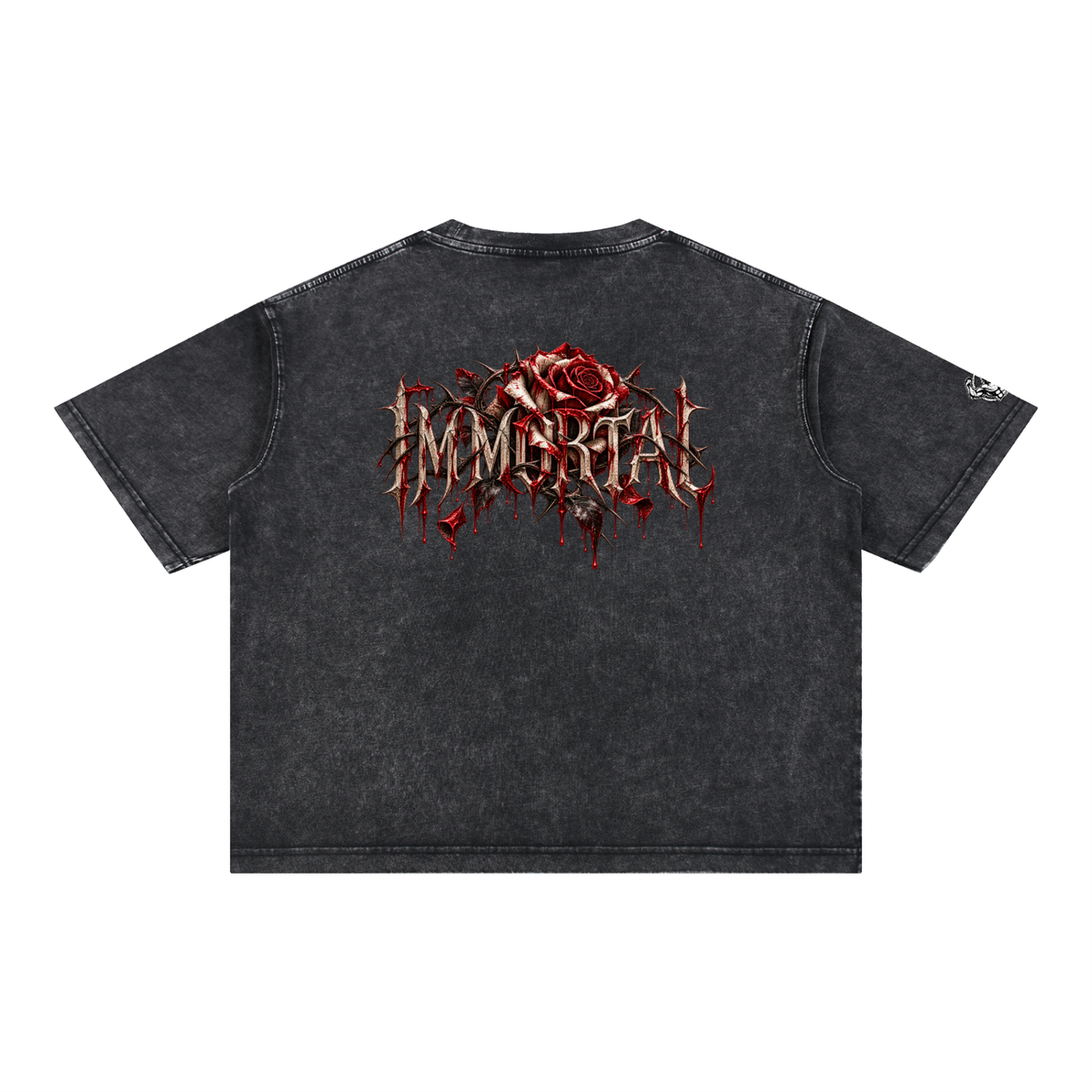 Mineral Wash Boxy Cotton T-Shirt Immortal