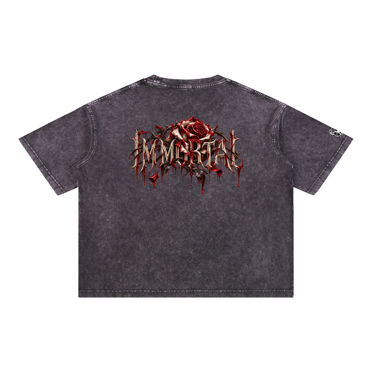Mineral Wash Boxy Cotton T-Shirt Immortal
