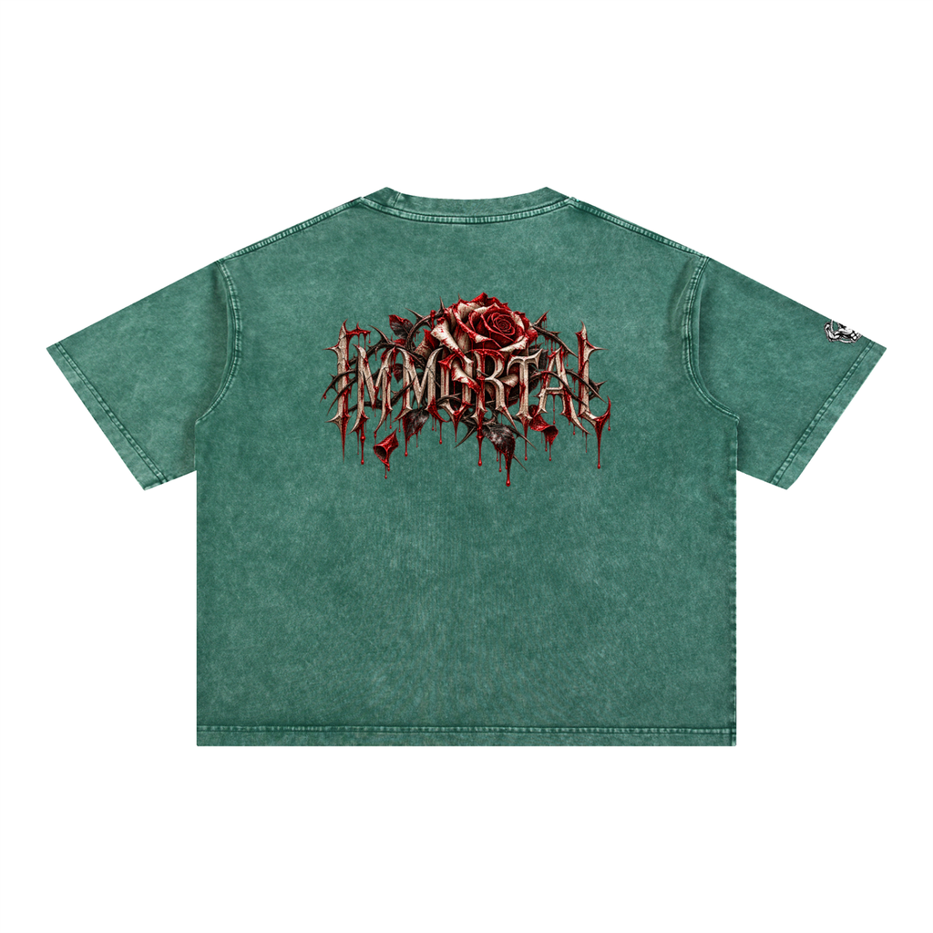 Mineral Wash Boxy Cotton T-Shirt Immortal