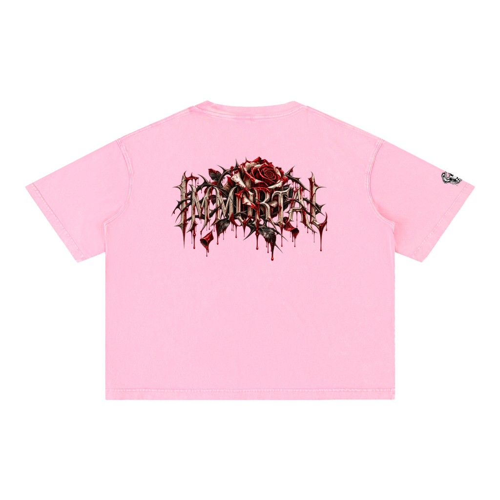 Mineral Wash Boxy Cotton T-Shirt Immortal