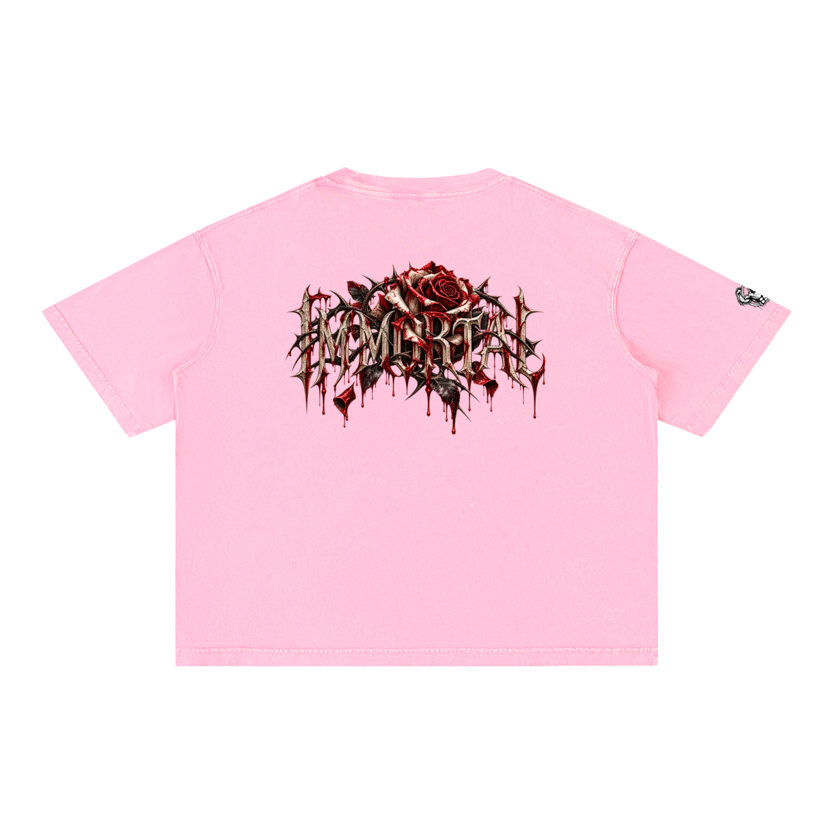 Mineral Wash Boxy Cotton T-Shirt Immortal