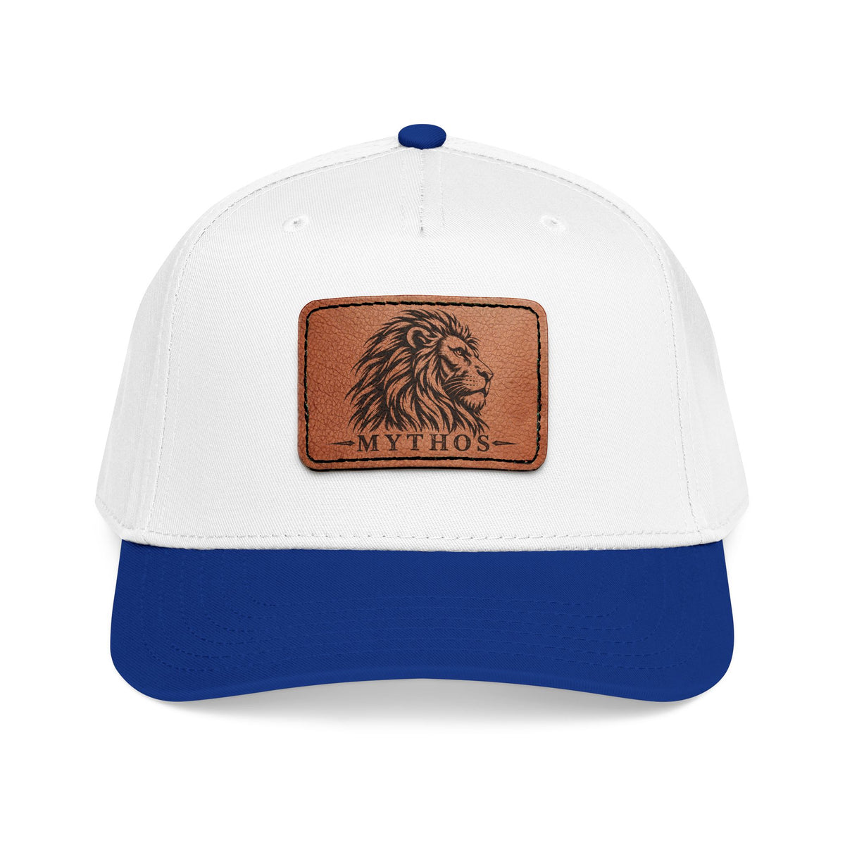 Leather Patch Lion Baseball Cap — Mid Profile Adjustable Hat