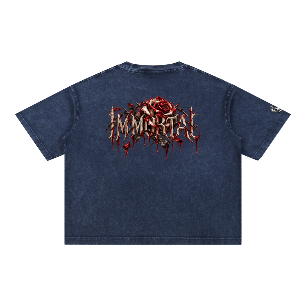 Mineral Wash Boxy Cotton T-Shirt Immortal