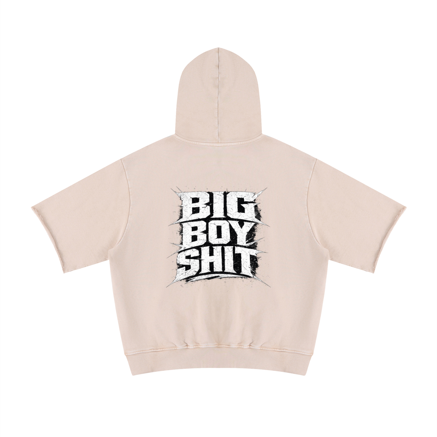 Unisex Mineral Wash Short Sleeve Hoodie Big Boy S