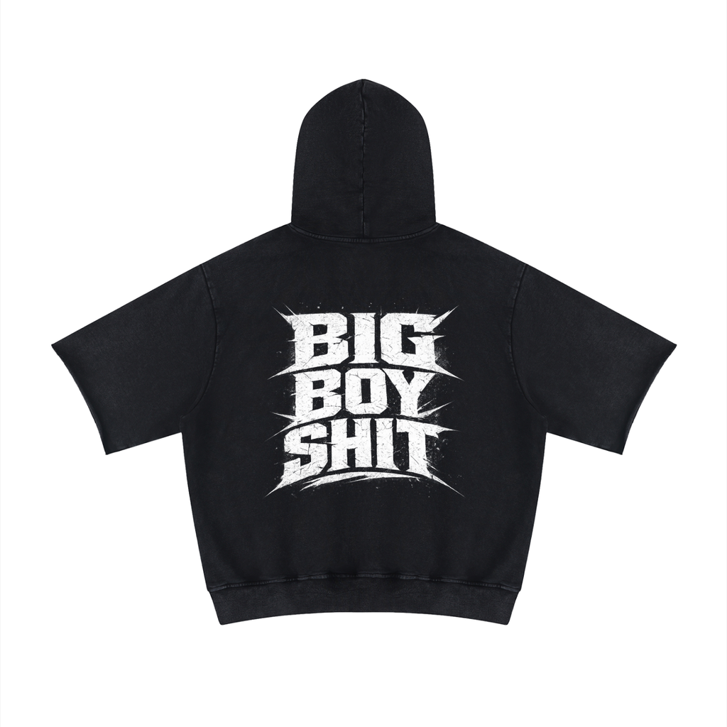 Unisex Mineral Wash Short Sleeve Hoodie Big Boy S