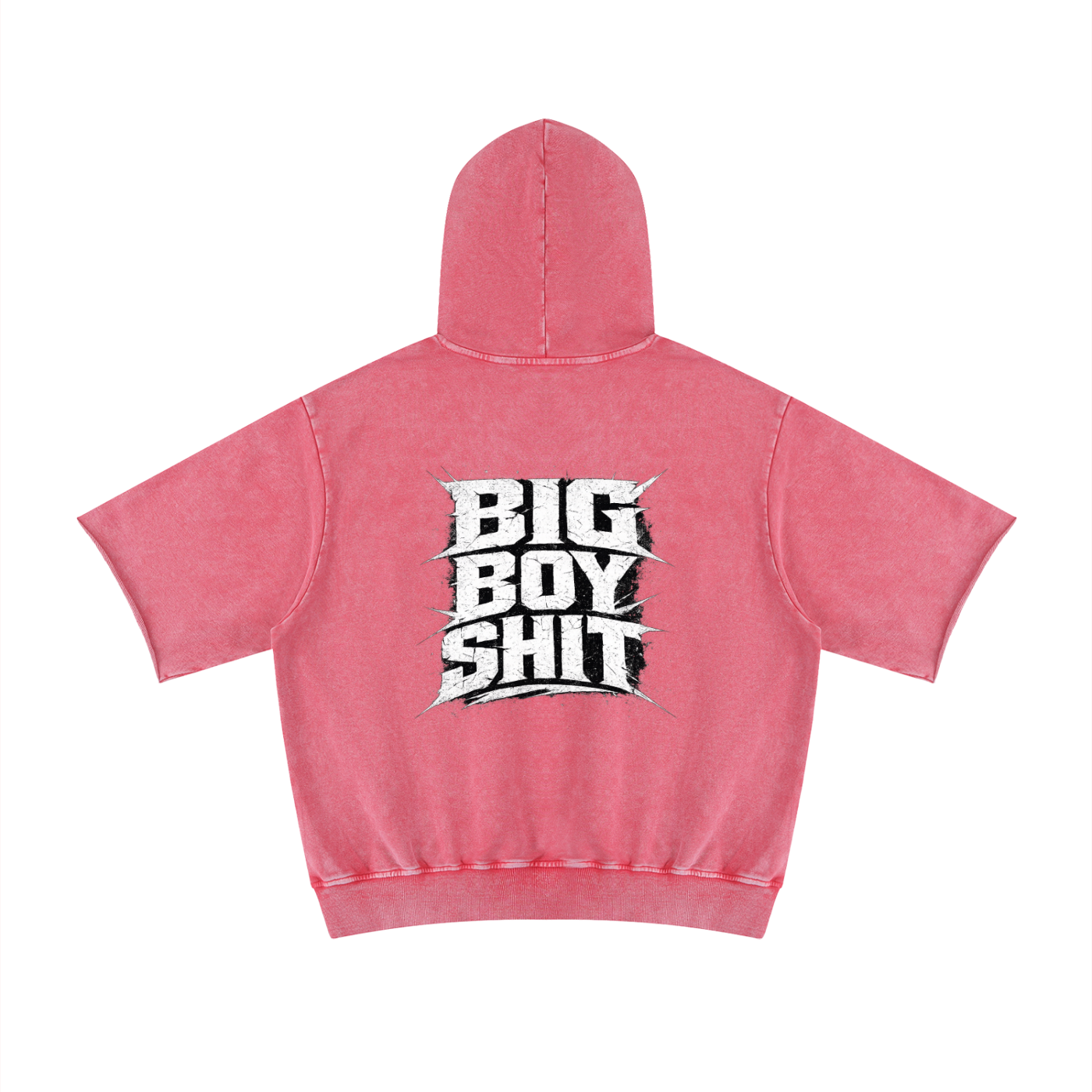 Unisex Mineral Wash Short Sleeve Hoodie Big Boy S