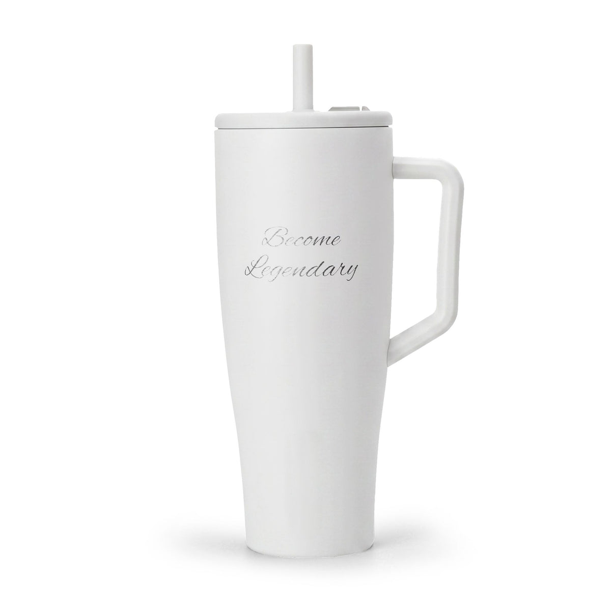 40oz Insulated Tumbler with Handle & Straw — Engraved Travel Mug
