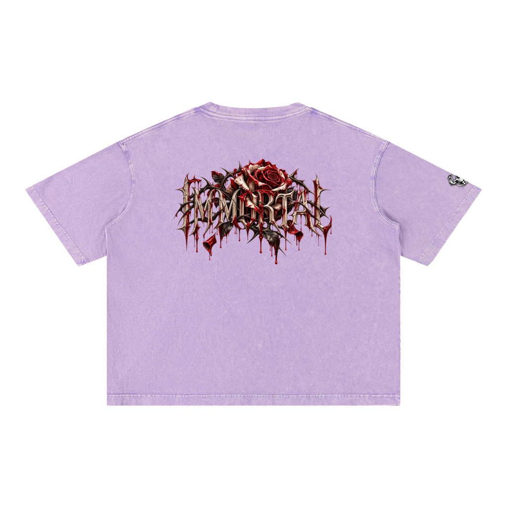 Mineral Wash Boxy Cotton T-Shirt Immortal