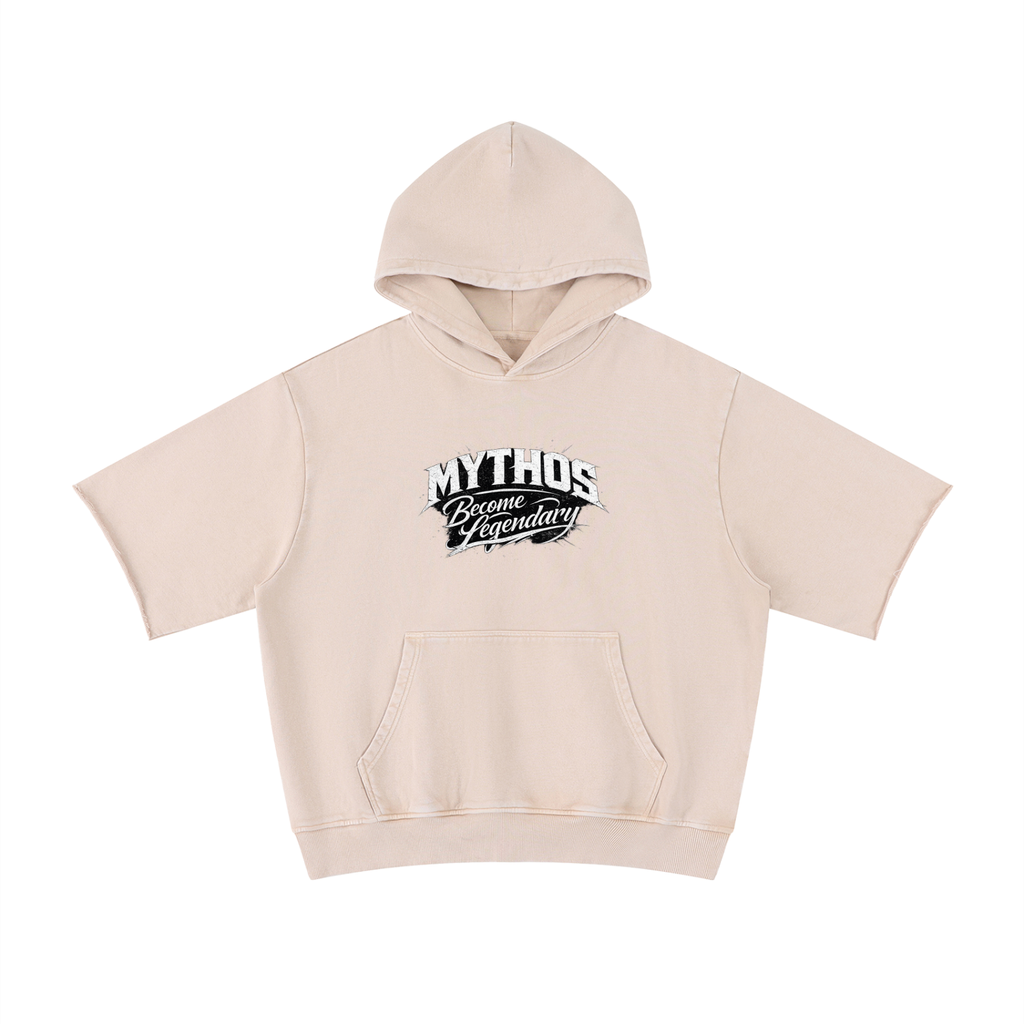 Unisex Mineral Wash Short Sleeve Hoodie Big Boy S