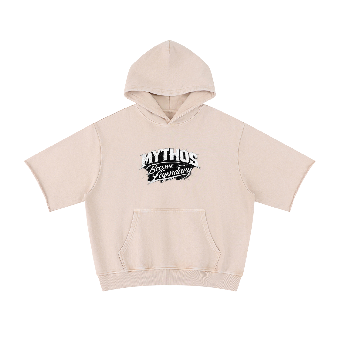 Unisex Mineral Wash Short Sleeve Hoodie Big Boy S
