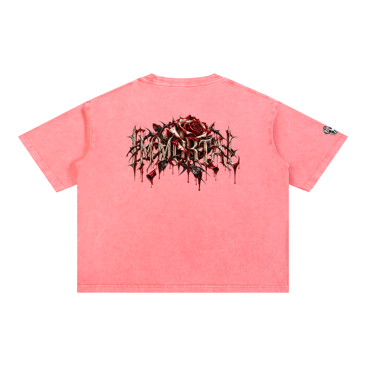 Mineral Wash Boxy Cotton T-Shirt Immortal