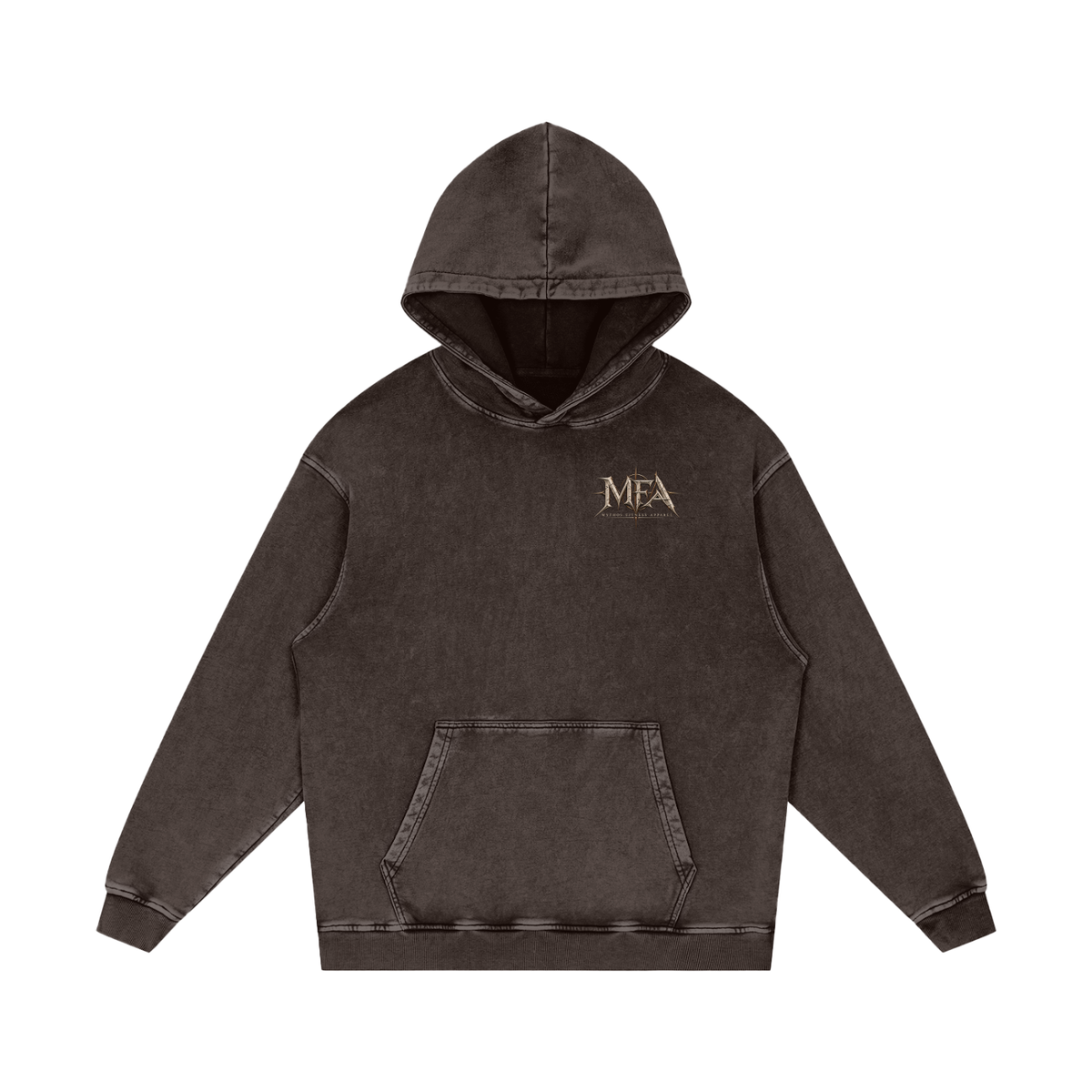 Snow Washed Loose Cotton Hoodie Angel