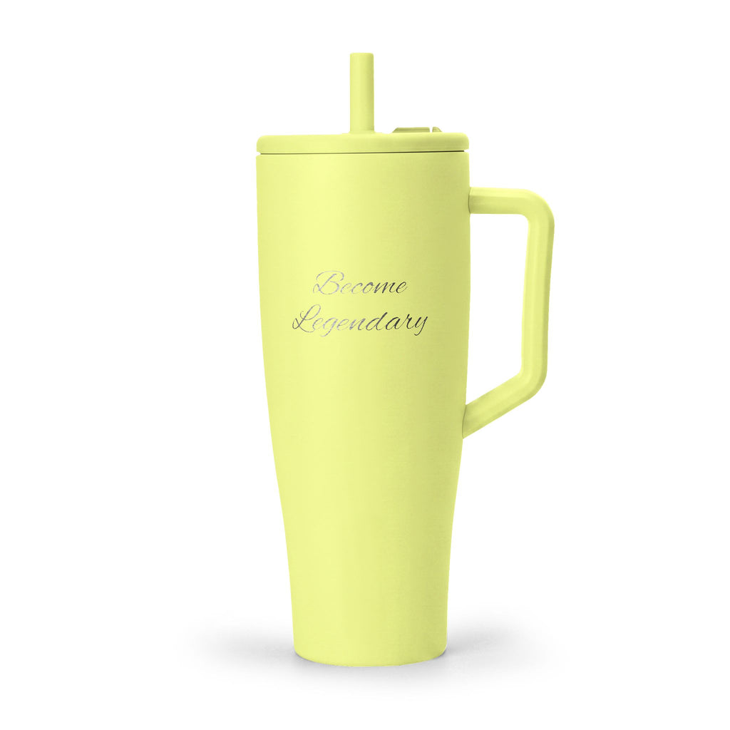 40oz Insulated Tumbler with Handle & Straw — Engraved Travel Mug