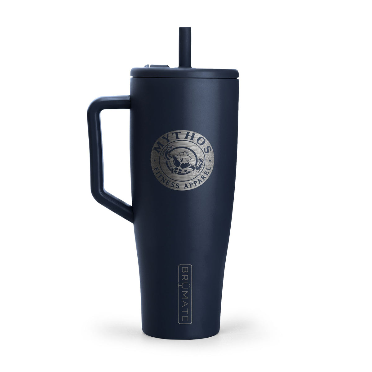40oz Insulated Tumbler with Handle & Straw — Engraved Travel Mug