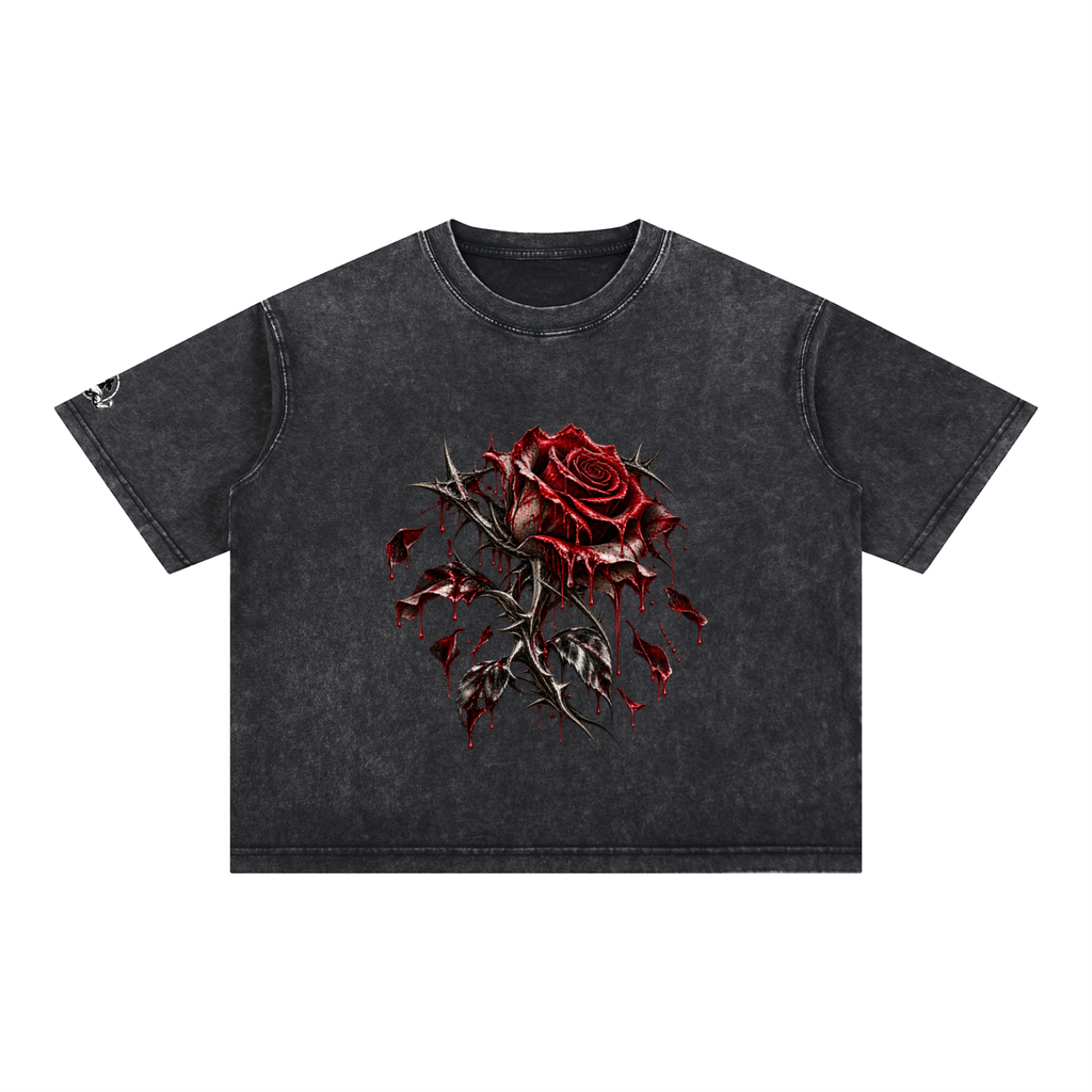 Mineral Wash Boxy Cotton T-Shirt Immortal