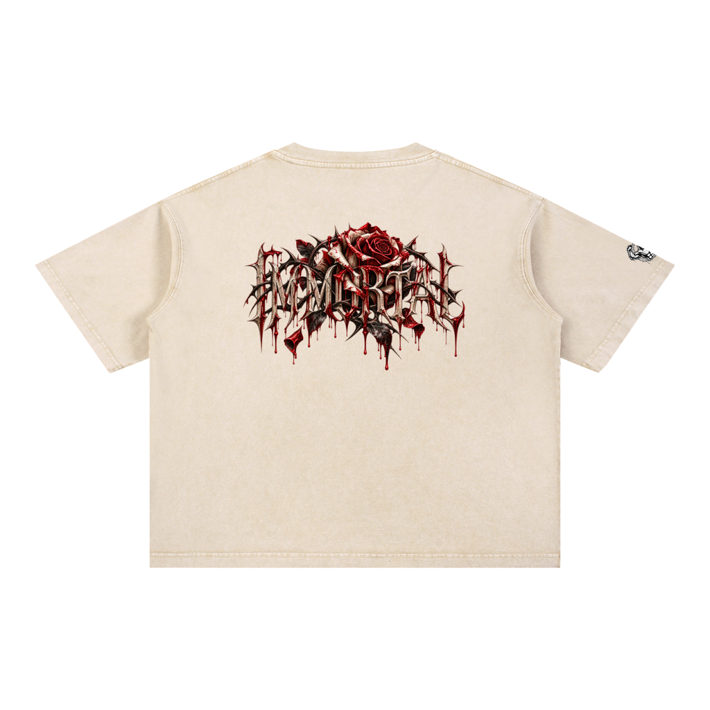 Mineral Wash Boxy Cotton T-Shirt Immortal