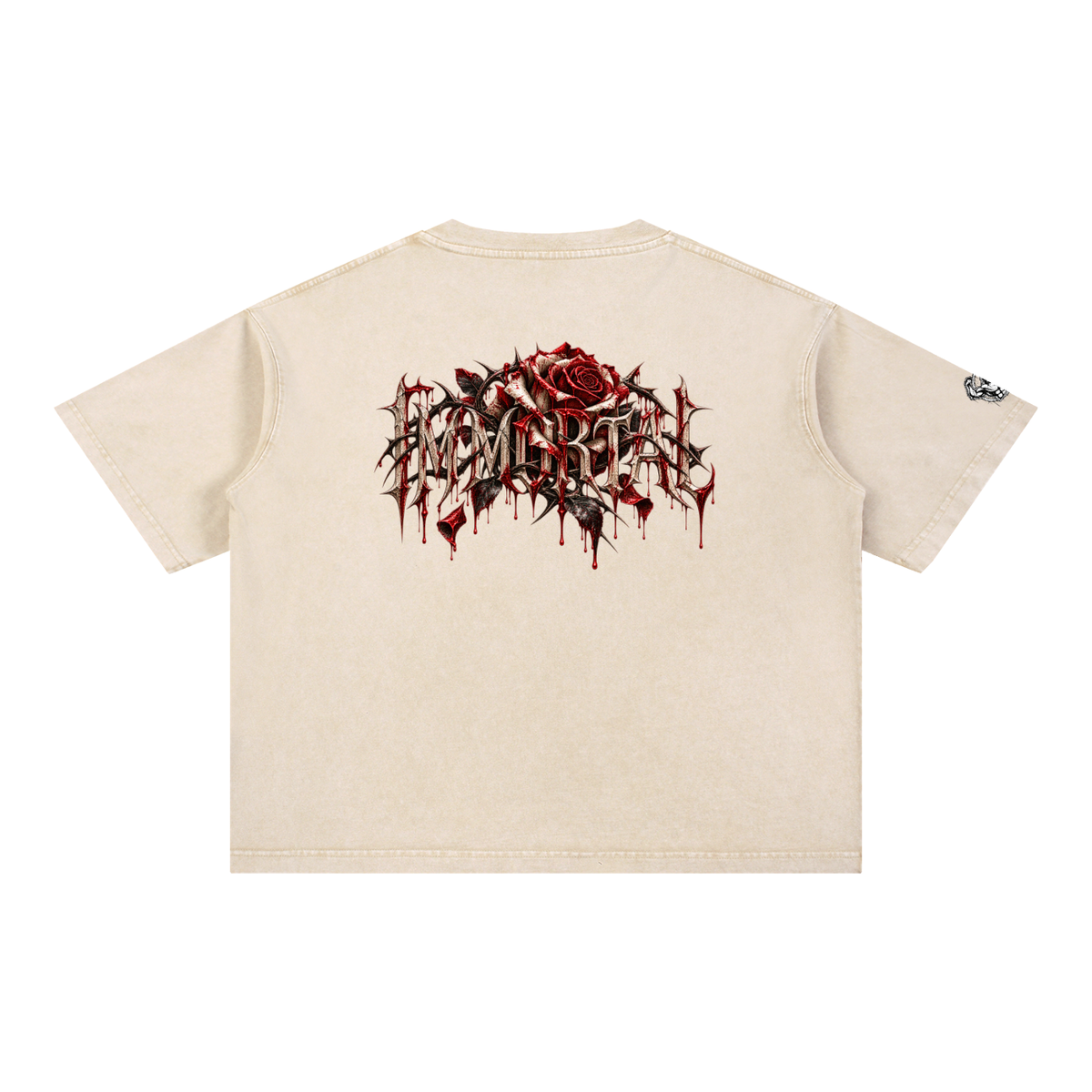 Mineral Wash Boxy Cotton T-Shirt Immortal