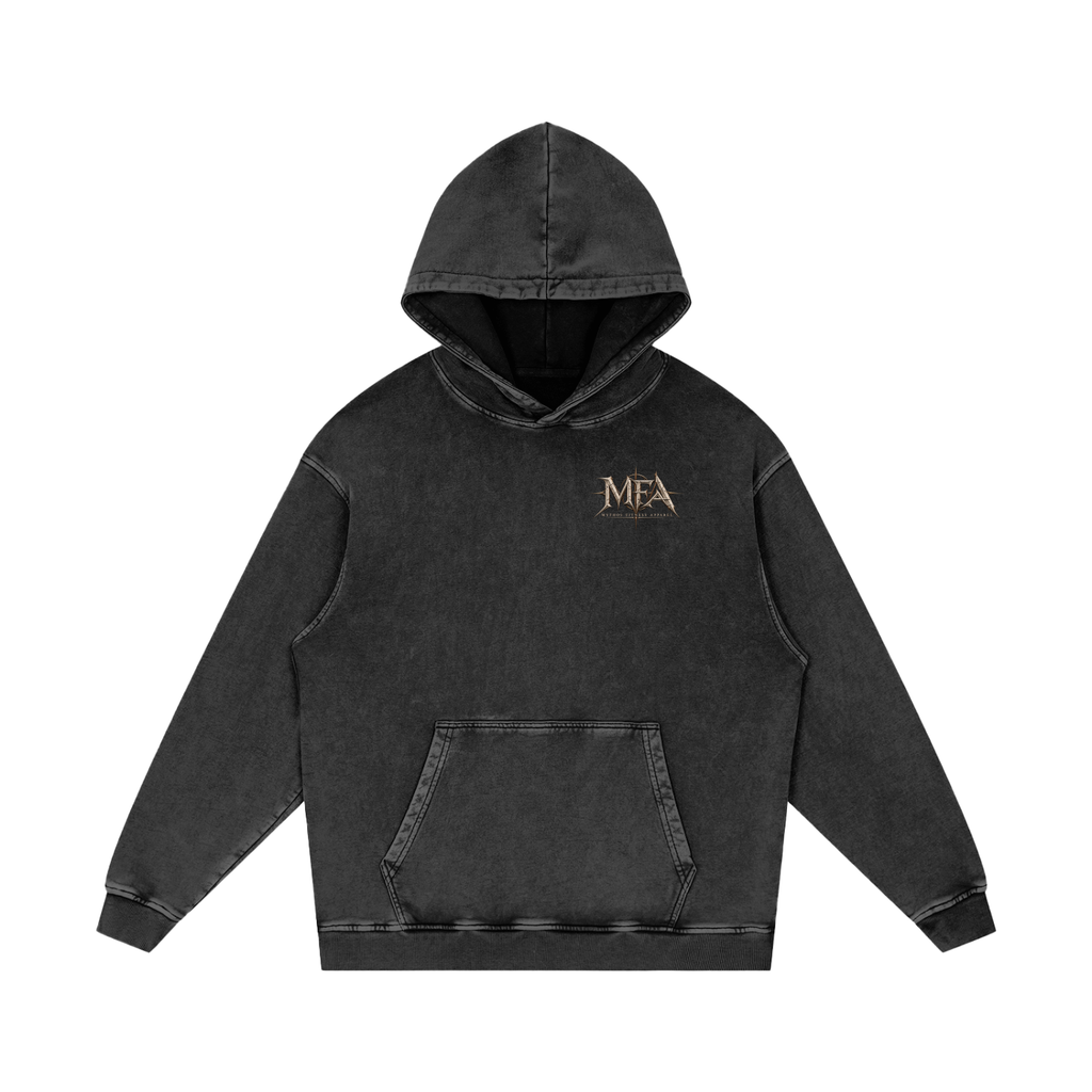 Snow Washed Loose Cotton Hoodie Angel