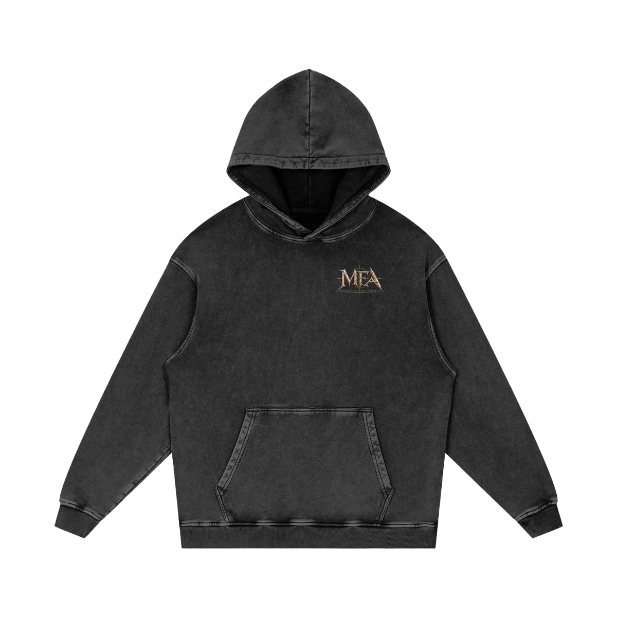 Snow Washed Loose Cotton Hoodie Angel