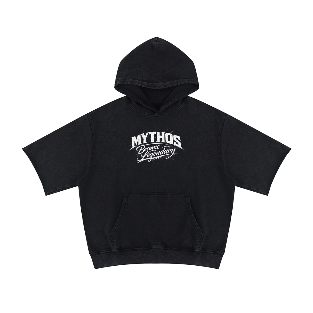 Unisex Mineral Wash Short Sleeve Hoodie Big Boy S