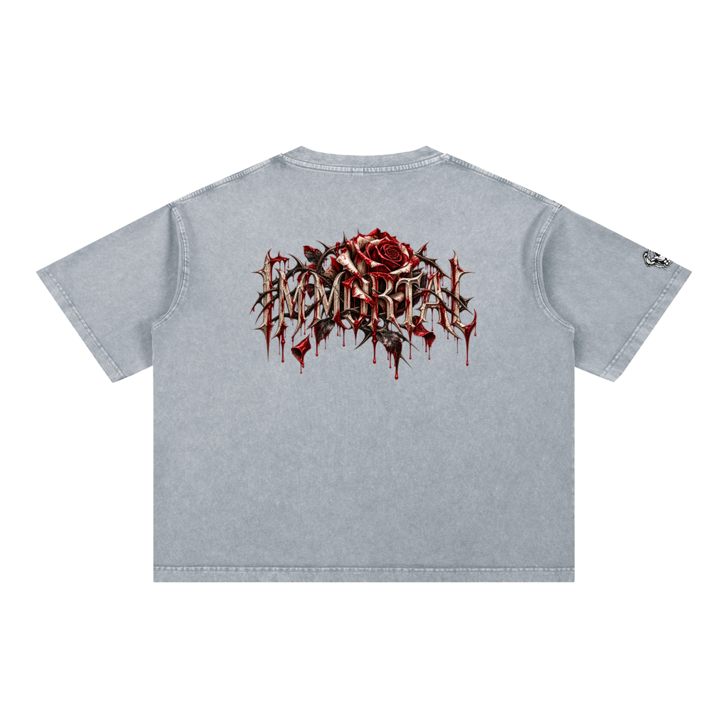 Mineral Wash Boxy Cotton T-Shirt Immortal