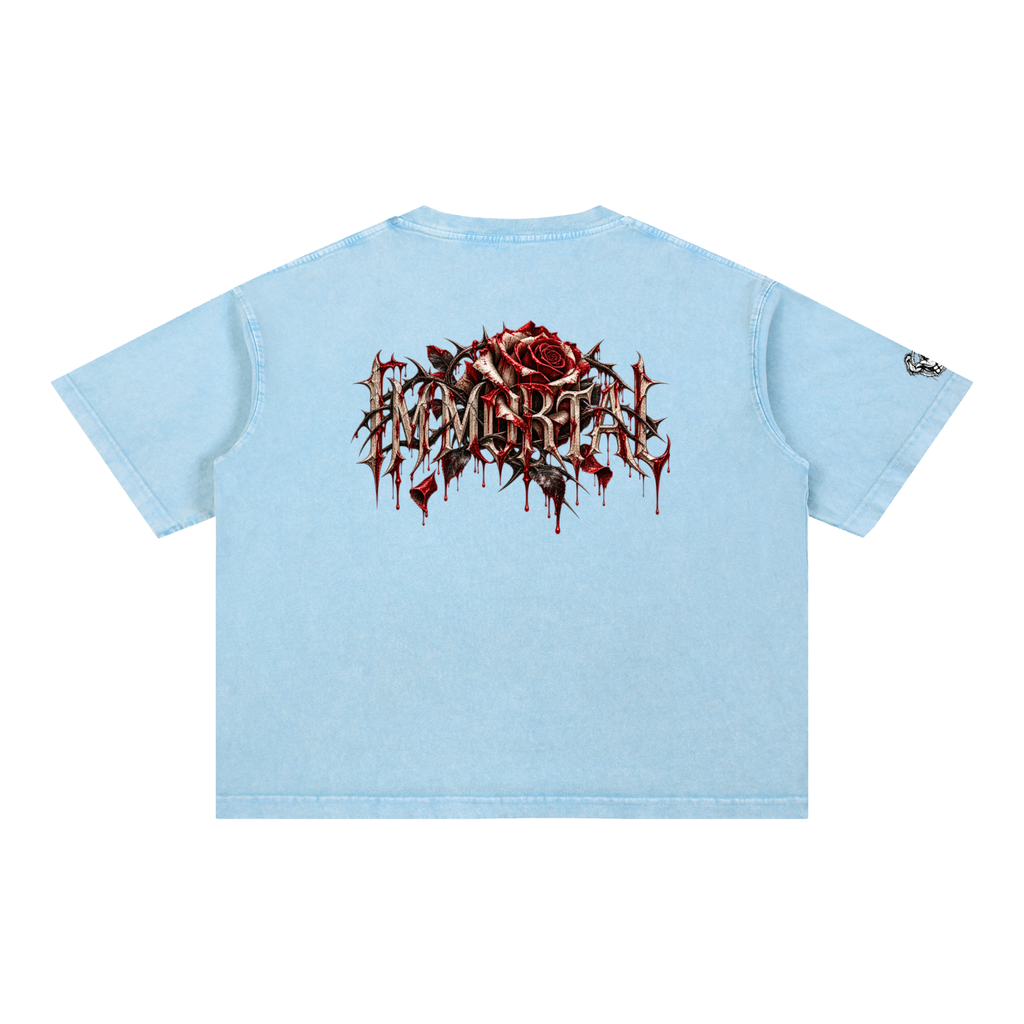 Mineral Wash Boxy Cotton T-Shirt Immortal