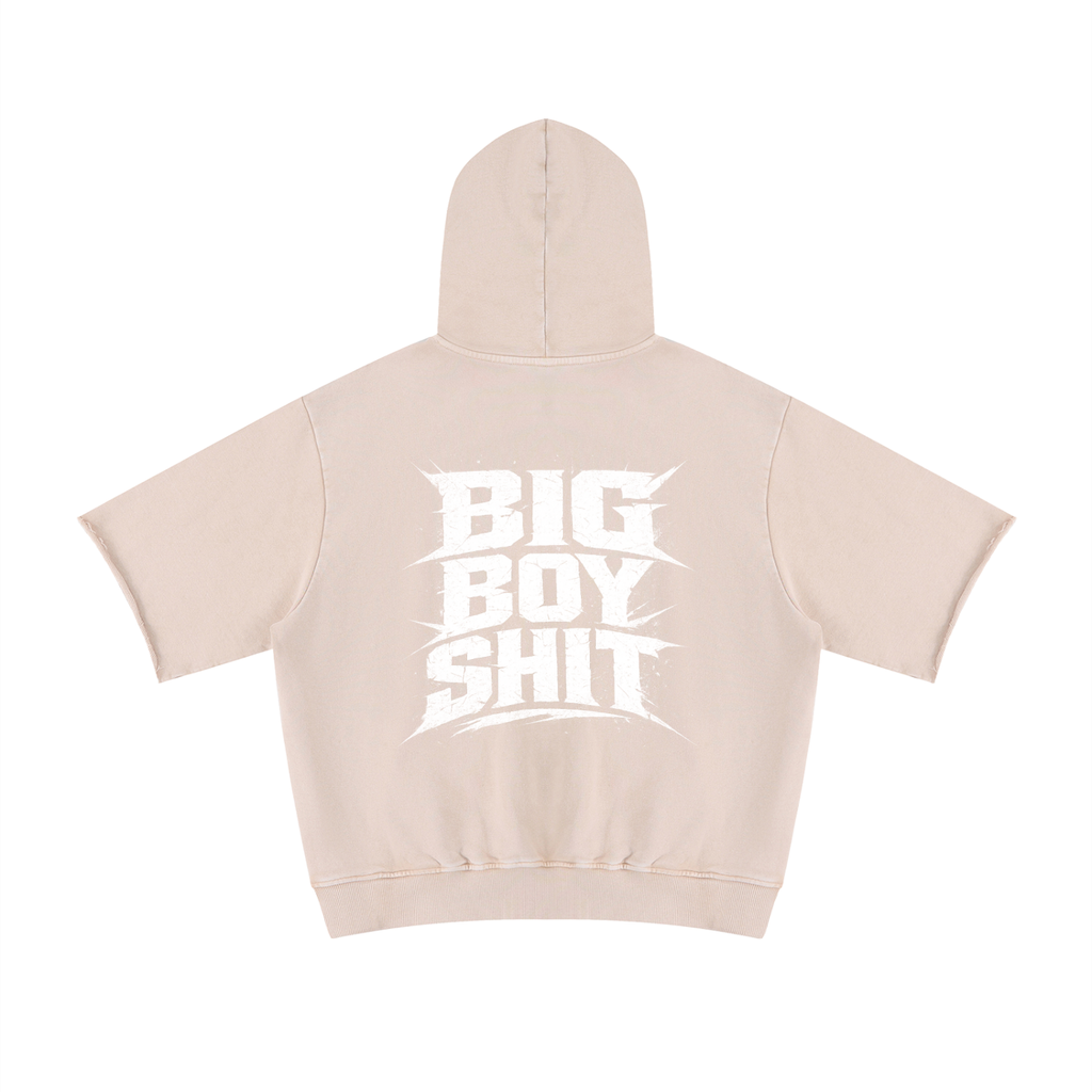 Unisex Mineral Wash Short Sleeve Hoodie Big Boy S