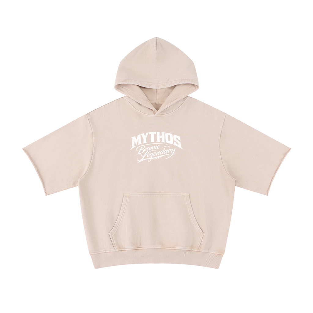 Unisex Mineral Wash Short Sleeve Hoodie Big Boy S